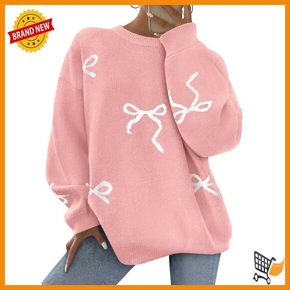 Sweaters - Chunky Knit Oversized Sweater Long Sleeve Crewneck Pullover Women's
